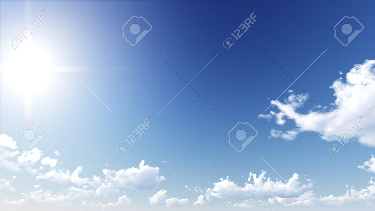 小さな雲 3 D イラスト 写真にない曇り青空抽象的な背景 青い空を背景 の写真素材 画像素材 Image