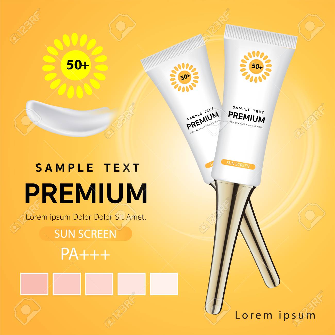 Advertising templates, sunscreen, 3D plastic tubes for advertising or magazine vector. - 109626872 Advertising templates, sunscreen, 3D plastic tubes for advertising or magazine vector. - 109626872