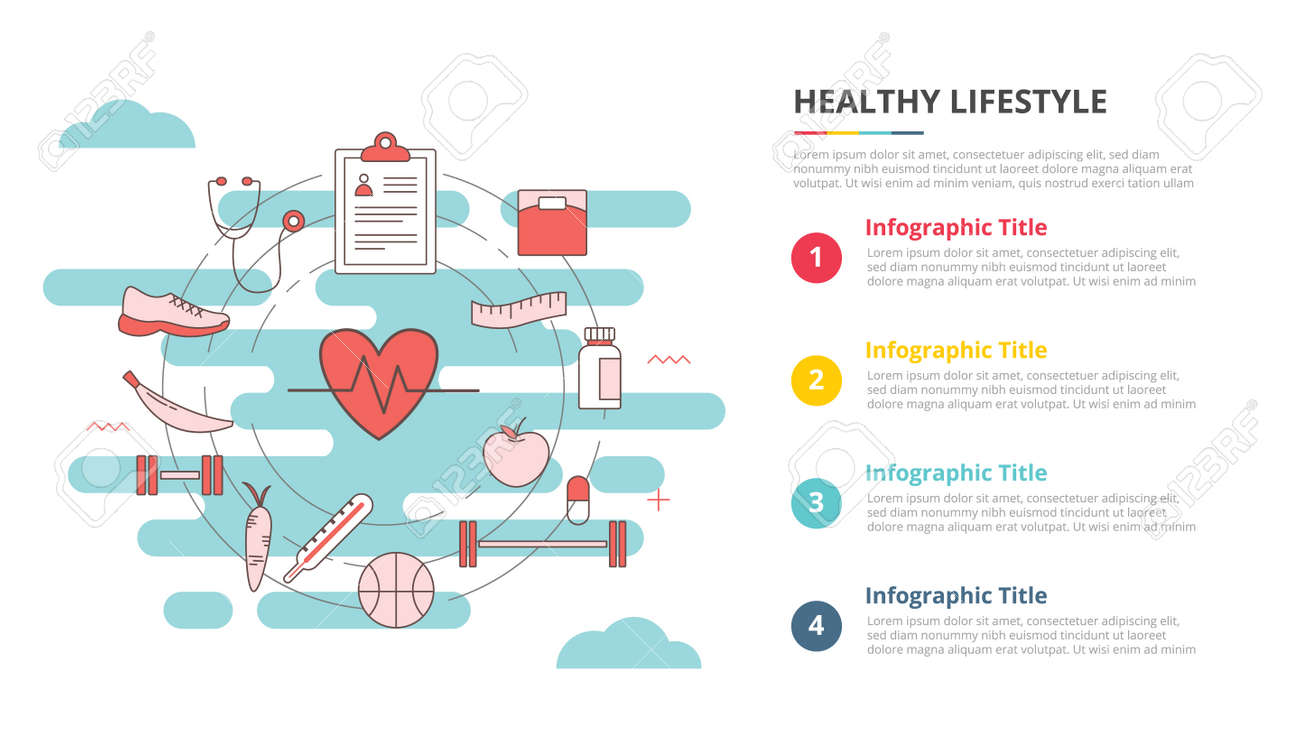 healthy lifestyle concept for infographic template banner with four point list information vector illustration - 165180209 healthy lifestyle concept for infographic template banner with four point list information vector illustration - 165180209