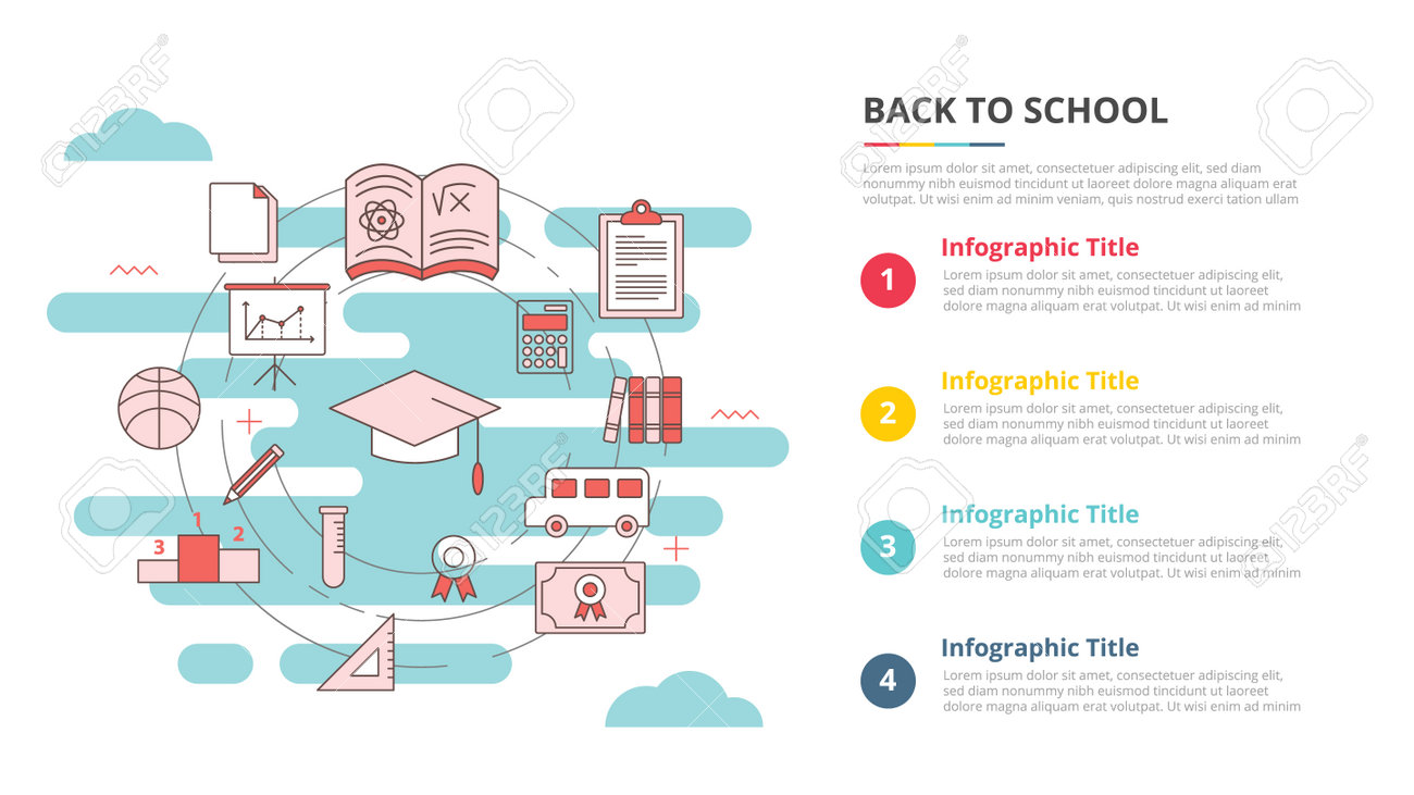 back to school concept for infographic template banner with four point list information vector illustration - 165223751 back to school concept for infographic template banner with four point list information vector illustration - 165223751