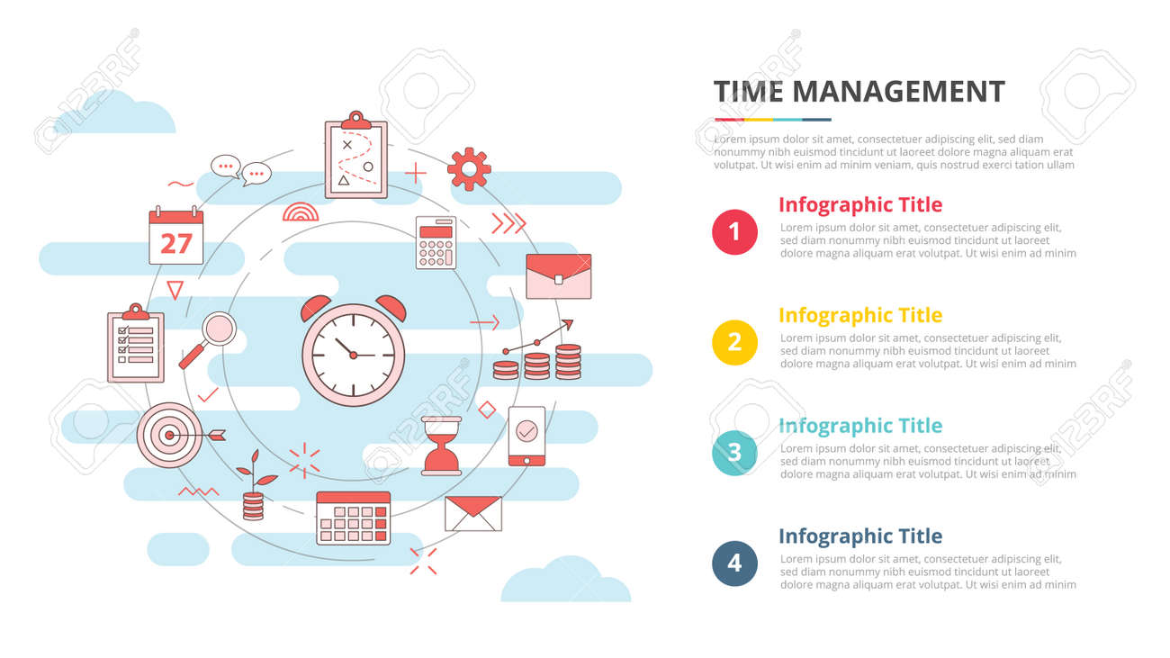 time management concept for infographic template banner with four point list information vector illustration - 165223765 time management concept for infographic template banner with four point list information vector illustration - 165223765