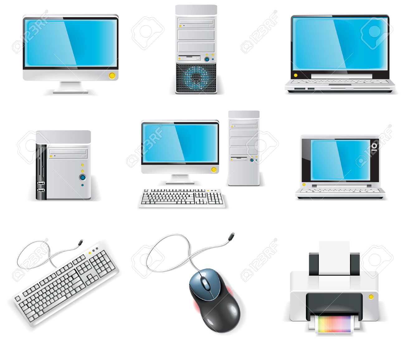 白いパソコンのアイコンを設定します パート 1 Pcのイラスト素材 ベクタ Image 白いパソコンのアイコンを設定します パート 1 Pcのイラスト素材 ベクタ Image