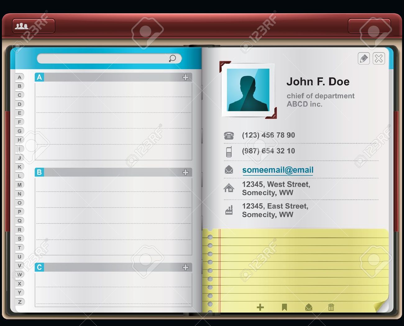 vector address book template royalty free cliparts vectors and