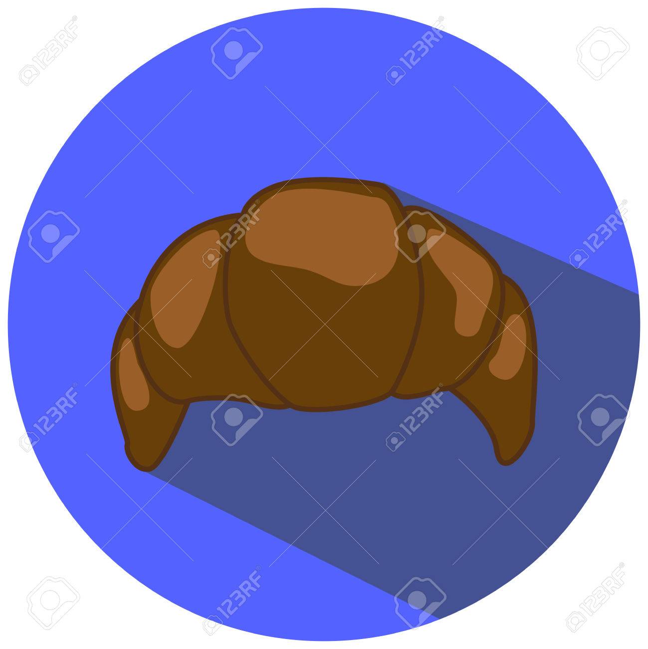 Chocolate Croissant Illustration In Flat Style Hand Drawn Bakery Pastry Picture Chocolate Croissant Illustration In Flat Style Hand Drawn Bakery Pastry Picture