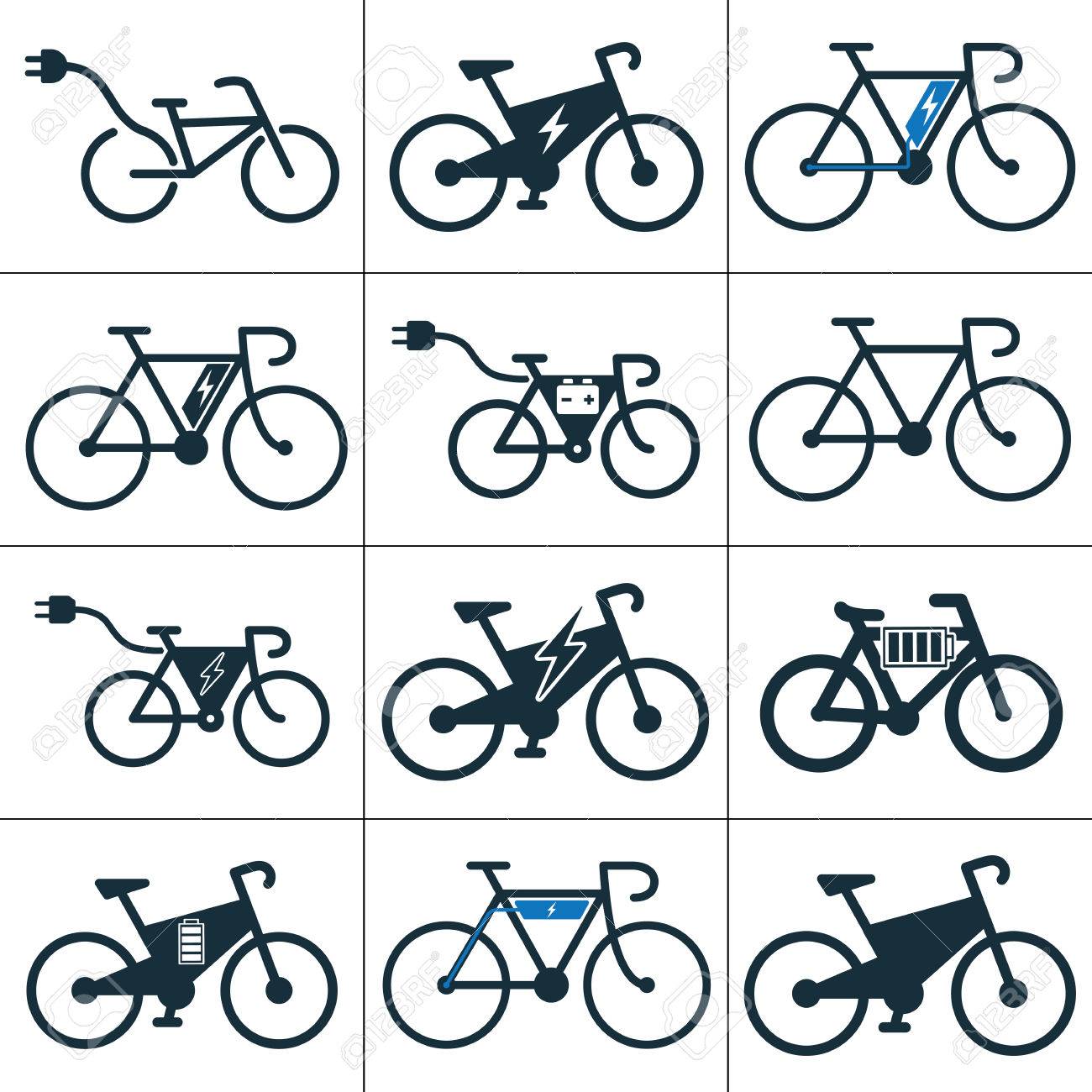 電気自転車バイク E 自転車アイコン背景白に設定のイラスト素材 ベクタ Image 電気自転車バイク E 自転車アイコン背景白に設定のイラスト素材 ベクタ Image