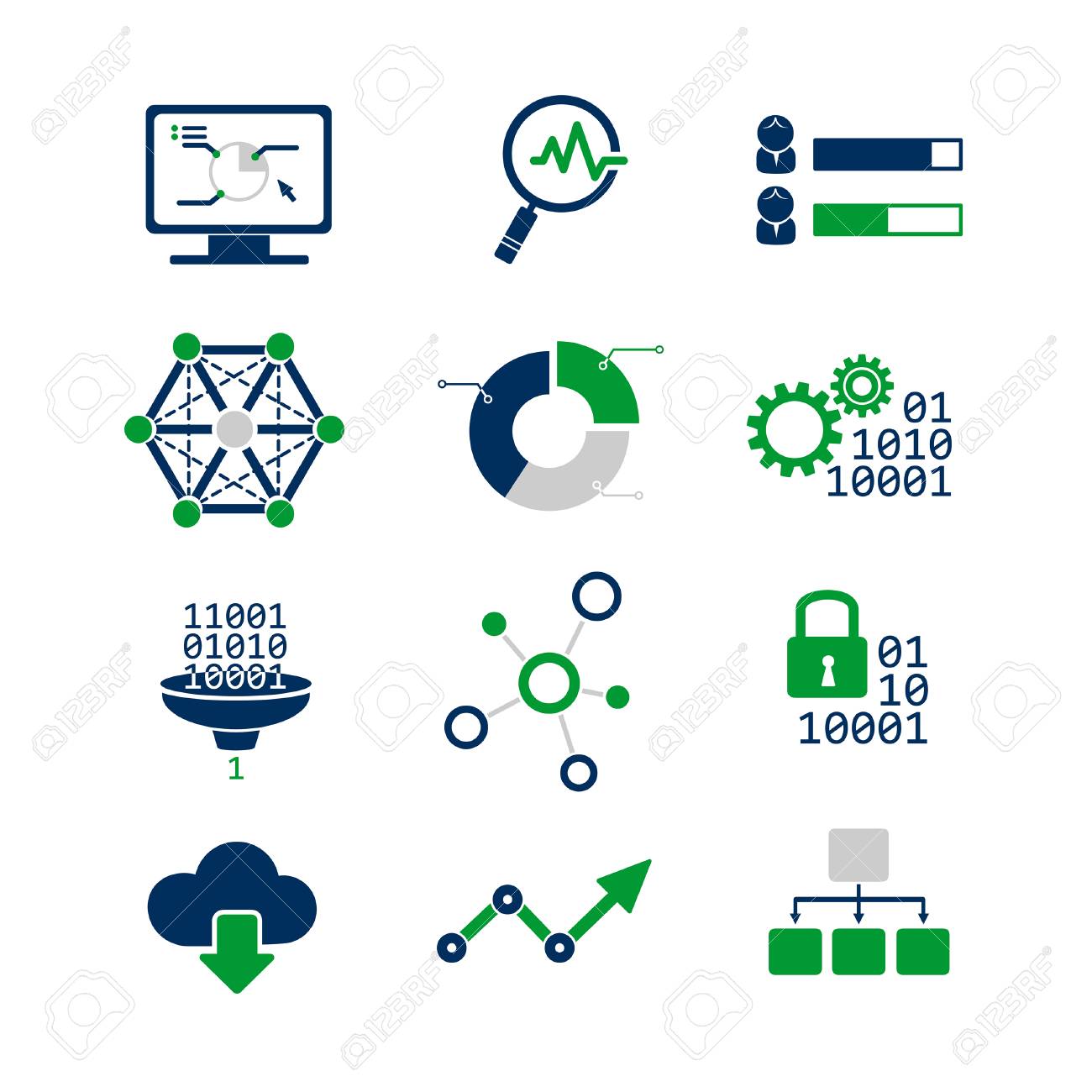 データ分析のアイコンを設定のイラスト素材・ベクター Image 30657541