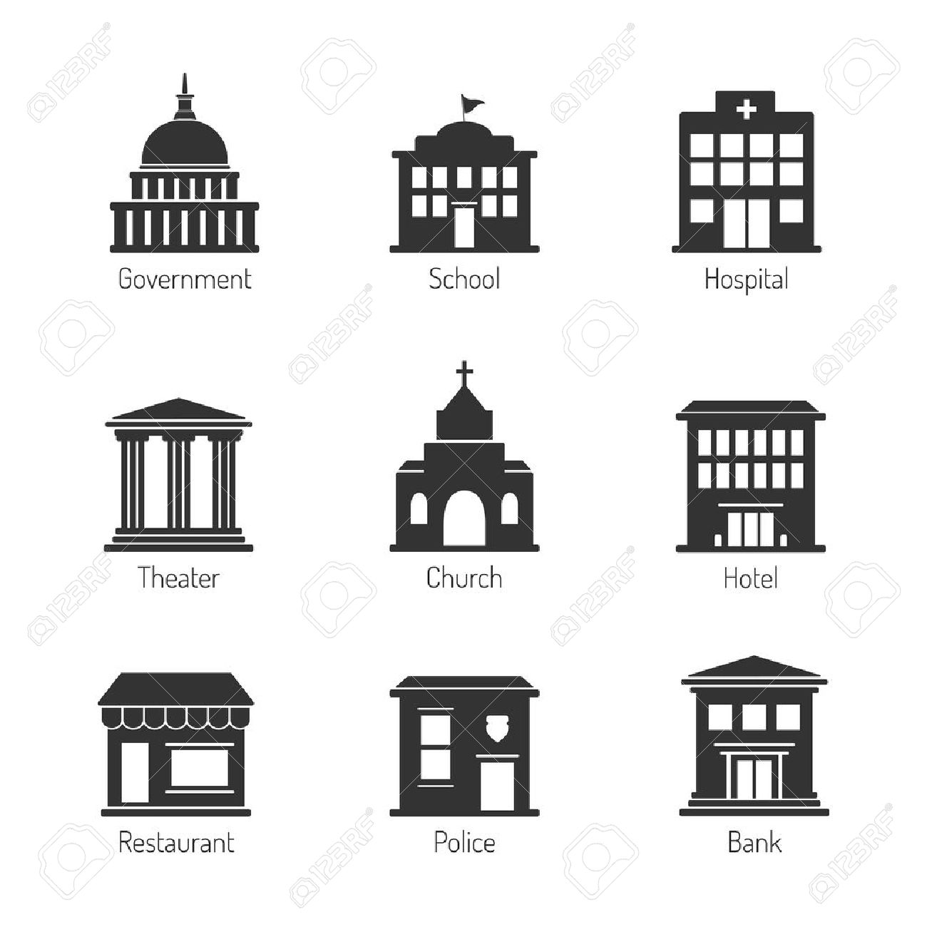 Government Building Icons Royalty Free SVG, Cliparts, Vectors, and Stock  Illustration. Image 30888558., image size:1300x1300