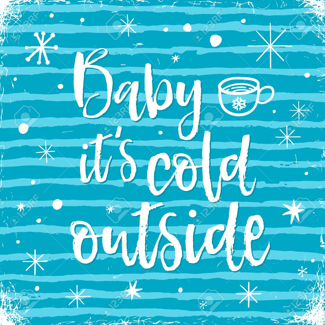 Bebe Il Fait Froid Dehors Carte De Voeux Avec Lettrage A La Main Clip Art Libres De Droits Vecteurs Et Illustration Image