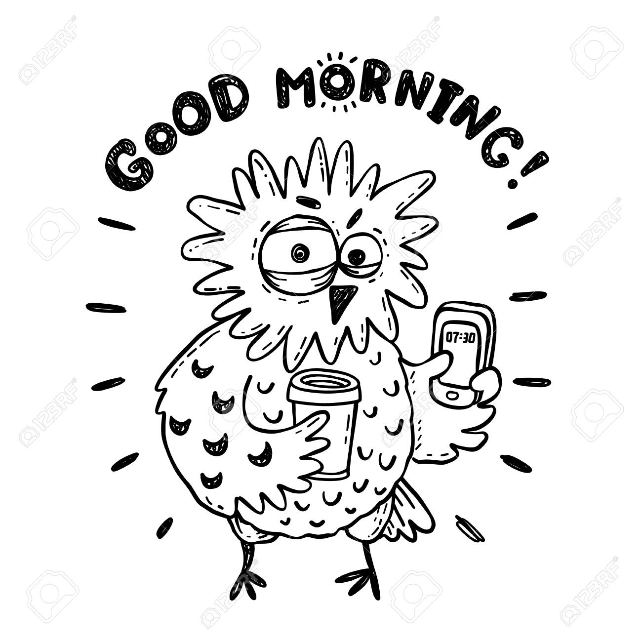 Coruja Engraçada Doodle Com Café, Ilustração Não Tão Bom Dia Ilustraciones Svg, Vectoriales, Clip Art Vectorizado Libre De Derechos. Image 94528667. Coruja Engraçada Doodle Com Café, Ilustração Não Tão Bom Dia Ilustraciones Svg, Vectoriales, Clip Art Vectorizado Libre De Derechos. Image 94528667.
