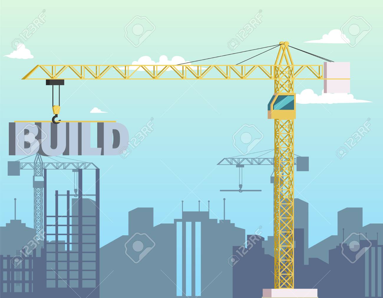 Vector Concept Modern City Construction Buildings. Vector Illustration Cartoon Construction Crane Holding Word Build. Construction Yellow Crane On Background New Area City District Construction. Royalty Free SVG, Cliparts, Vectors, And Stock Illustration. Vector Concept Modern City Construction Buildings. Vector Illustration Cartoon Construction Crane Holding Word Build. Construction Yellow Crane On Background New Area City District Construction. Royalty Free SVG, Cliparts, Vectors, And Stock Illustration.