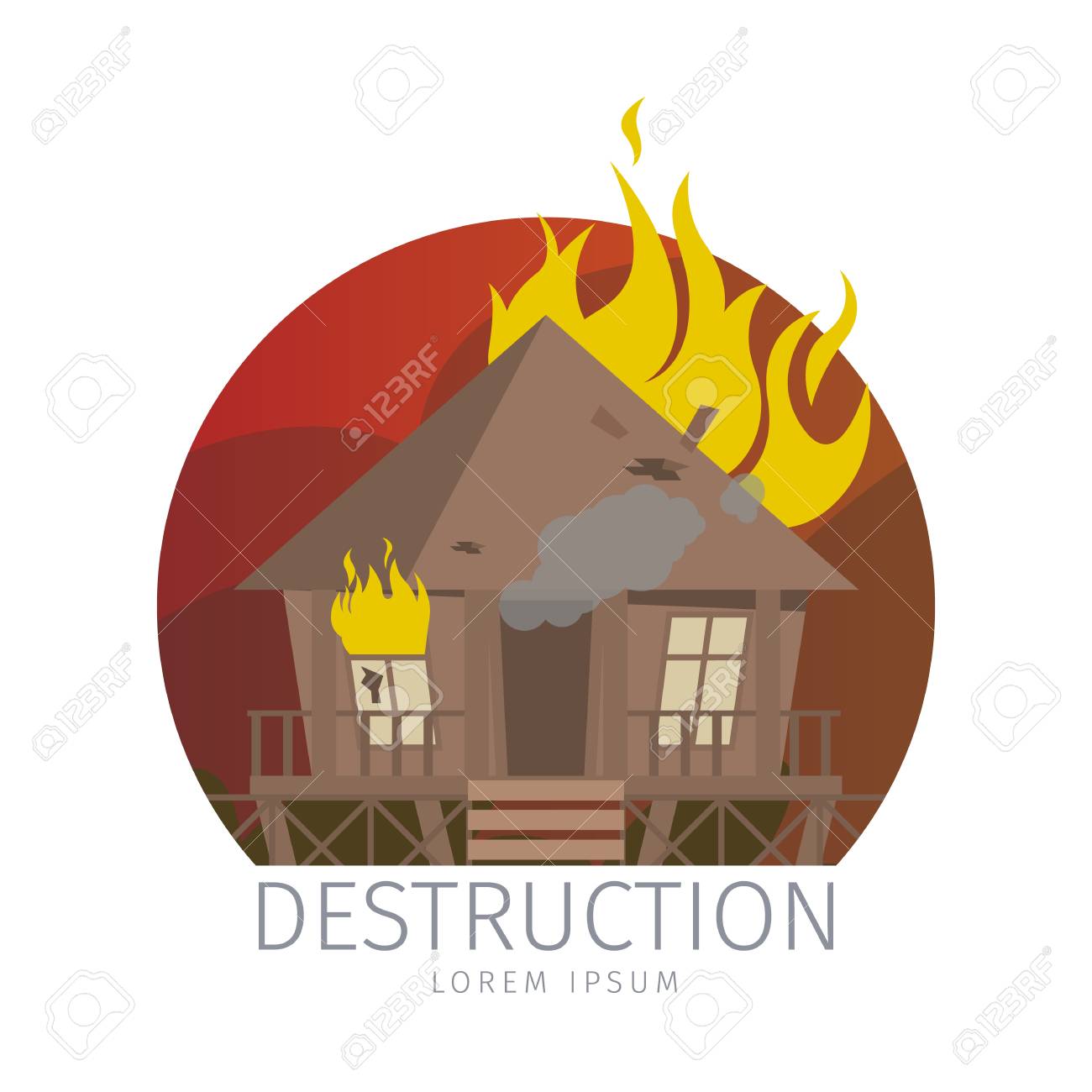 Vector Illustration Wooden Bungalow In Flame Banner Cartoon Royalty Free Cliparts Vectors And Stock Illustration Image 127223553 vector illustration wooden bungalow in flame banner cartoon