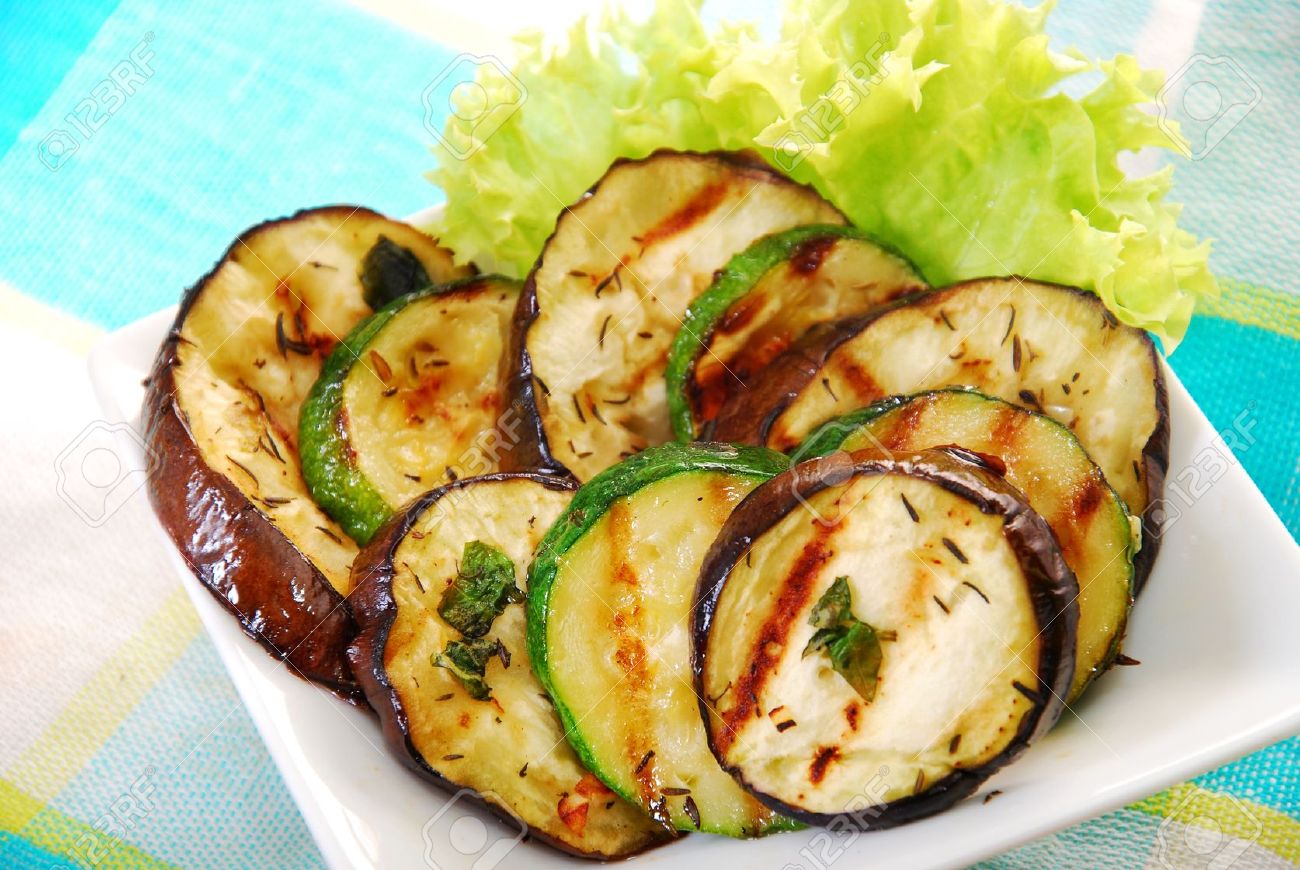 salad with grilled aubergine and zucchini marinated in oil and herbs - 15710393 salad with grilled aubergine and zucchini marinated in oil and herbs - 15710393