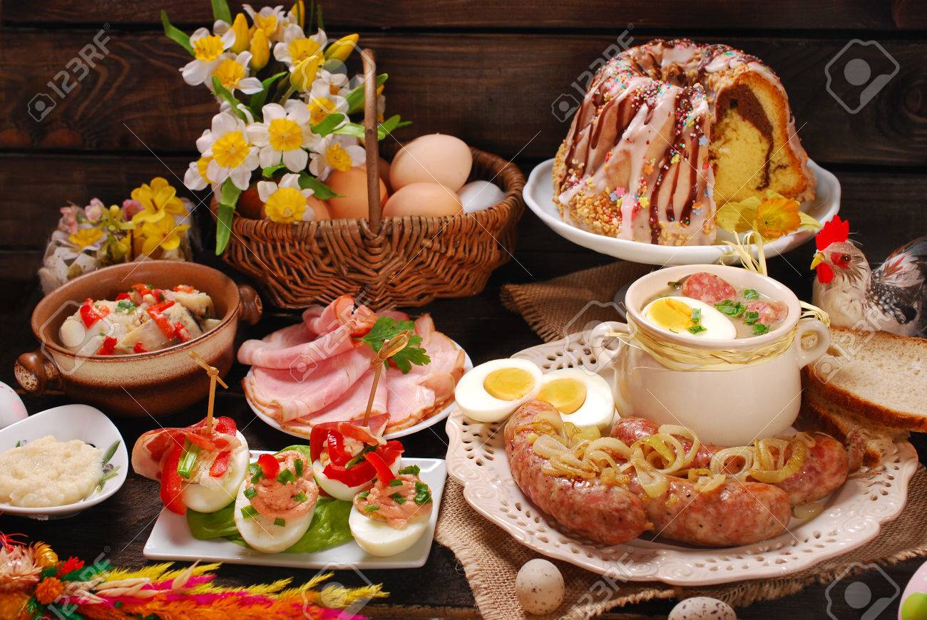 easter traditional polish dishes on rural wooden table - 36889816 easter traditional polish dishes on rural wooden table - 36889816