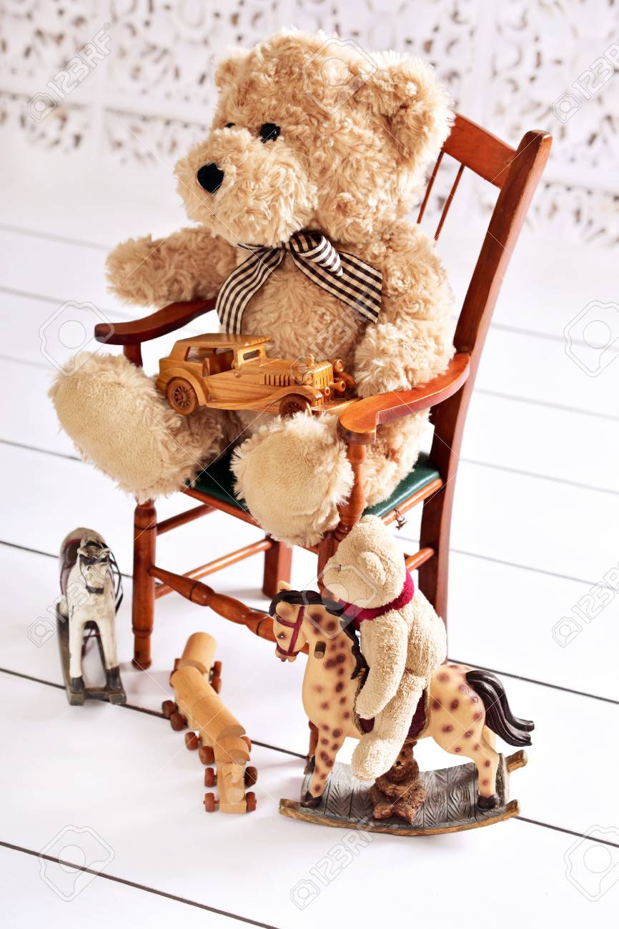 stuffed bear chair