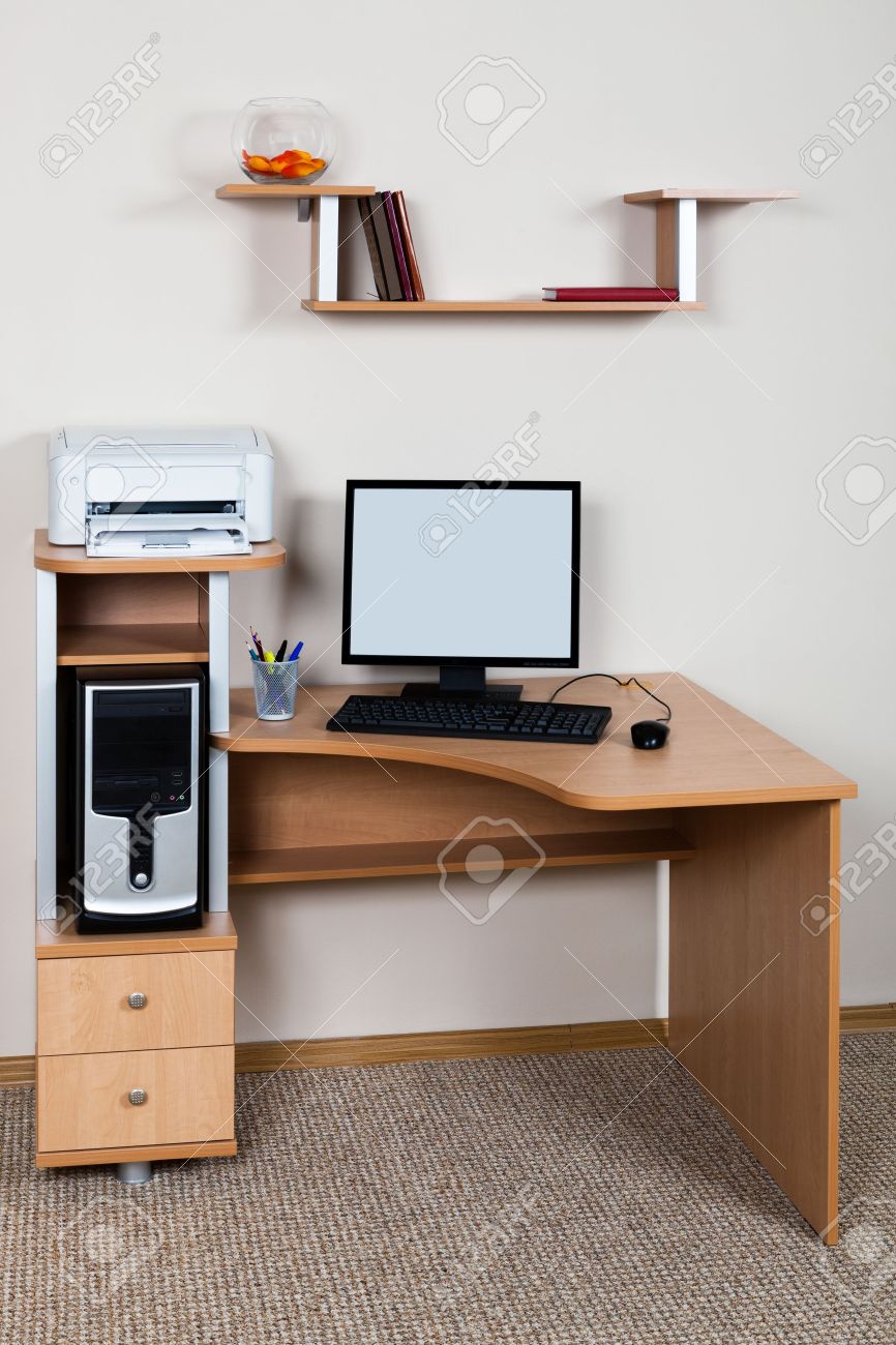 Computer And Printer On The Desk In The Office Stock Photo Picture And Royalty Free Image Image 13190588