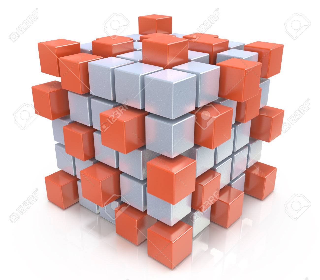teamwork business concept - cube assembling from blocks - 34157110 teamwork business concept - cube assembling from blocks - 34157110