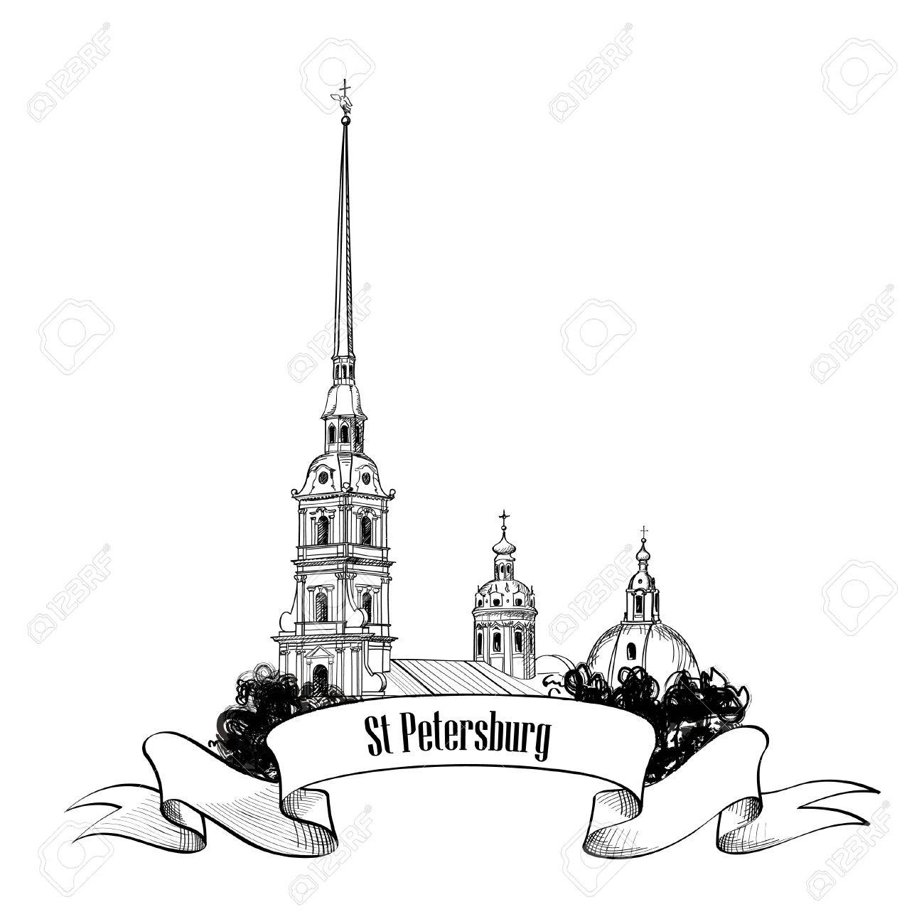 サンクト ペテルブルクのランドマークで ロシアの都市景観背景旅行ラベル のイラスト素材 ベクタ Image サンクト ペテルブルクのランドマークで ロシアの都市景観背景旅行ラベル のイラスト素材 ベクタ Image