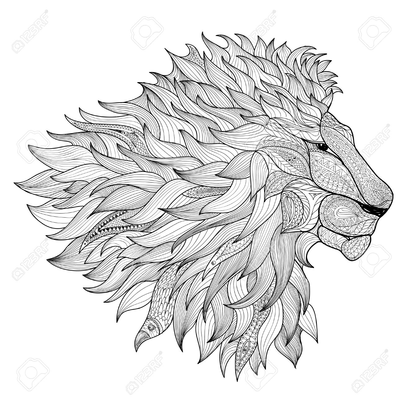 ライオンが分離されました 動物 Zentangle 手描きイラスト のイラスト素材 ベクタ Image ライオンが分離されました 動物 Zentangle 手描きイラスト のイラスト素材 ベクタ Image