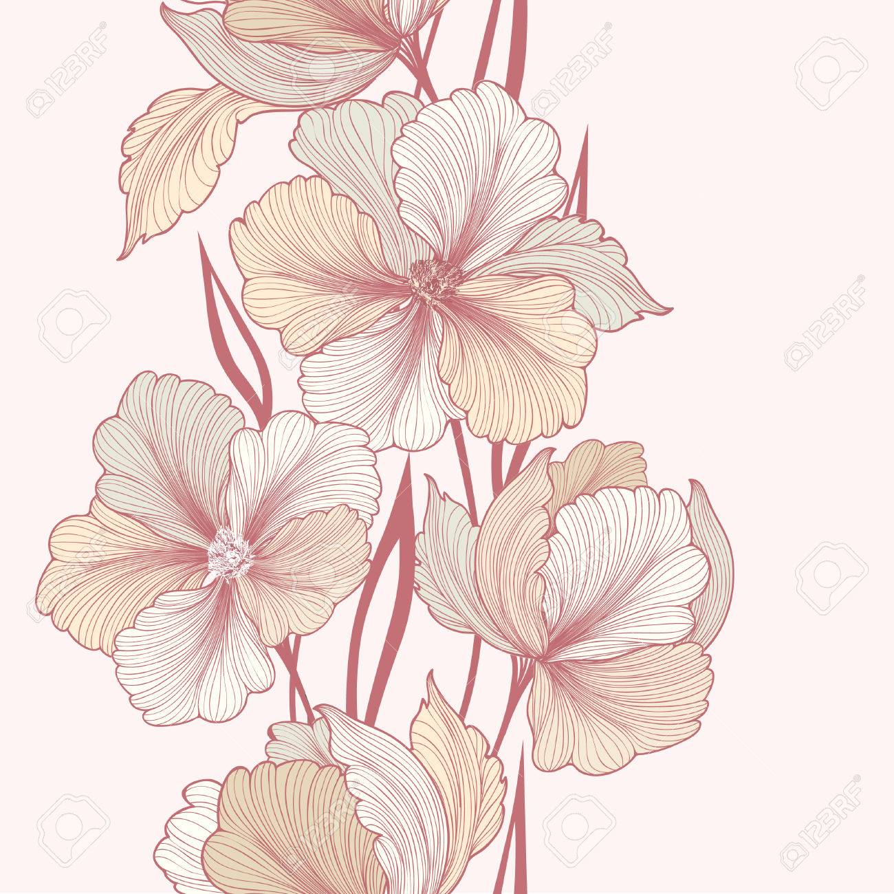 Floral background. Greeting card with flower. Flourish border. Gentle decor with summer flower dahlia. Gentle flourish vector illustration - 51737760 Floral background. Greeting card with flower. Flourish border. Gentle decor with summer flower dahlia. Gentle flourish vector illustration - 51737760