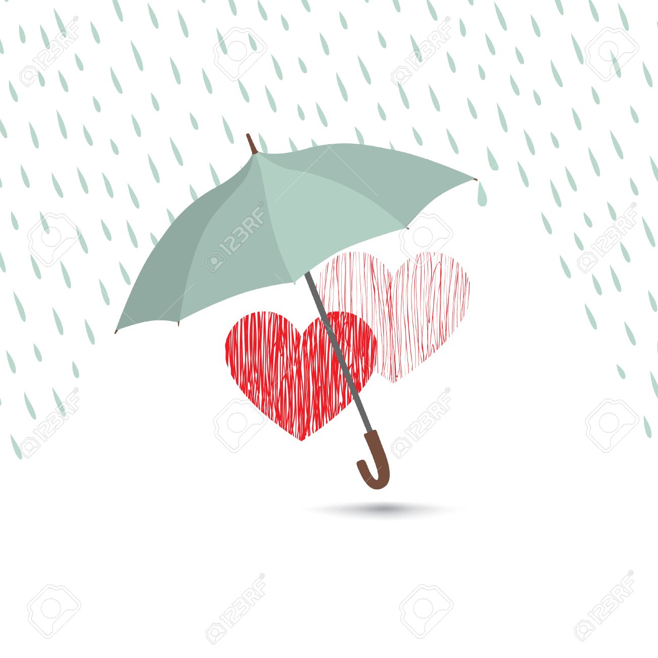 Love heart sign over rain under umbrella protection. Two hearts in love icon isolated over white background. Valentine's day greeting card design - 60824795 Love heart sign over rain under umbrella protection. Two hearts in love icon isolated over white background. Valentine's day greeting card design - 60824795