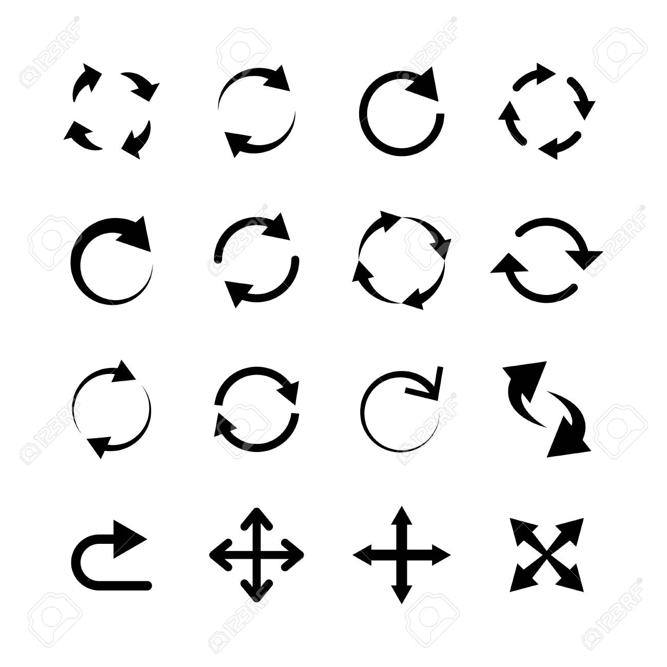 Big circle arrow set. Pictogram refresh reload. Element for websites. Vector illustration - 122214853 Big circle arrow set. Pictogram refresh reload. Element for websites. Vector illustration - 122214853