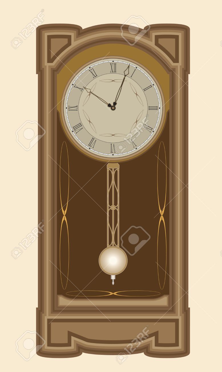 Wall Clock With Pendulum Royalty Free Cliparts Vectors And Stock Illustration Image