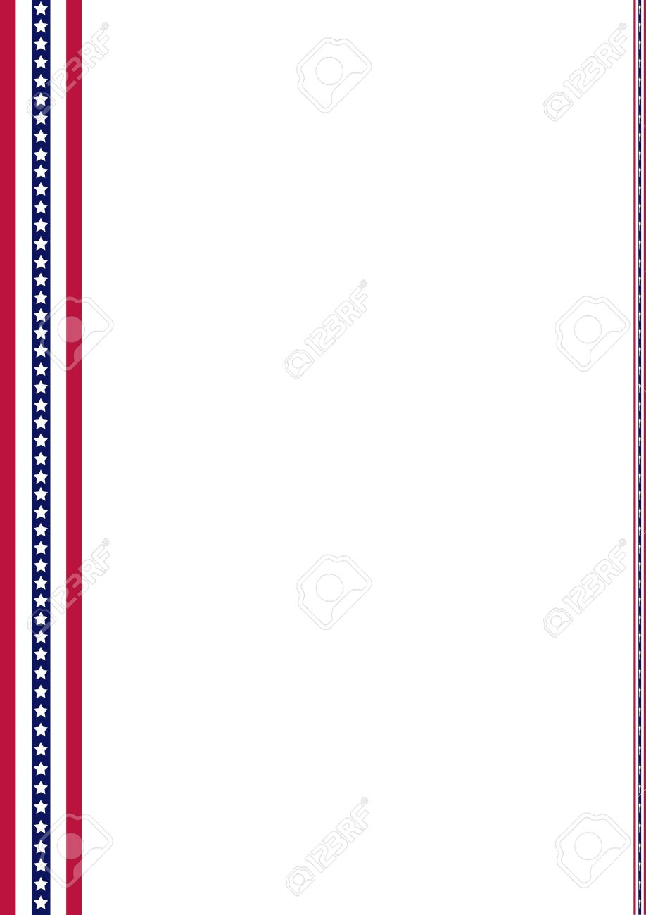 announcement page decorated with american flag strips ornaments