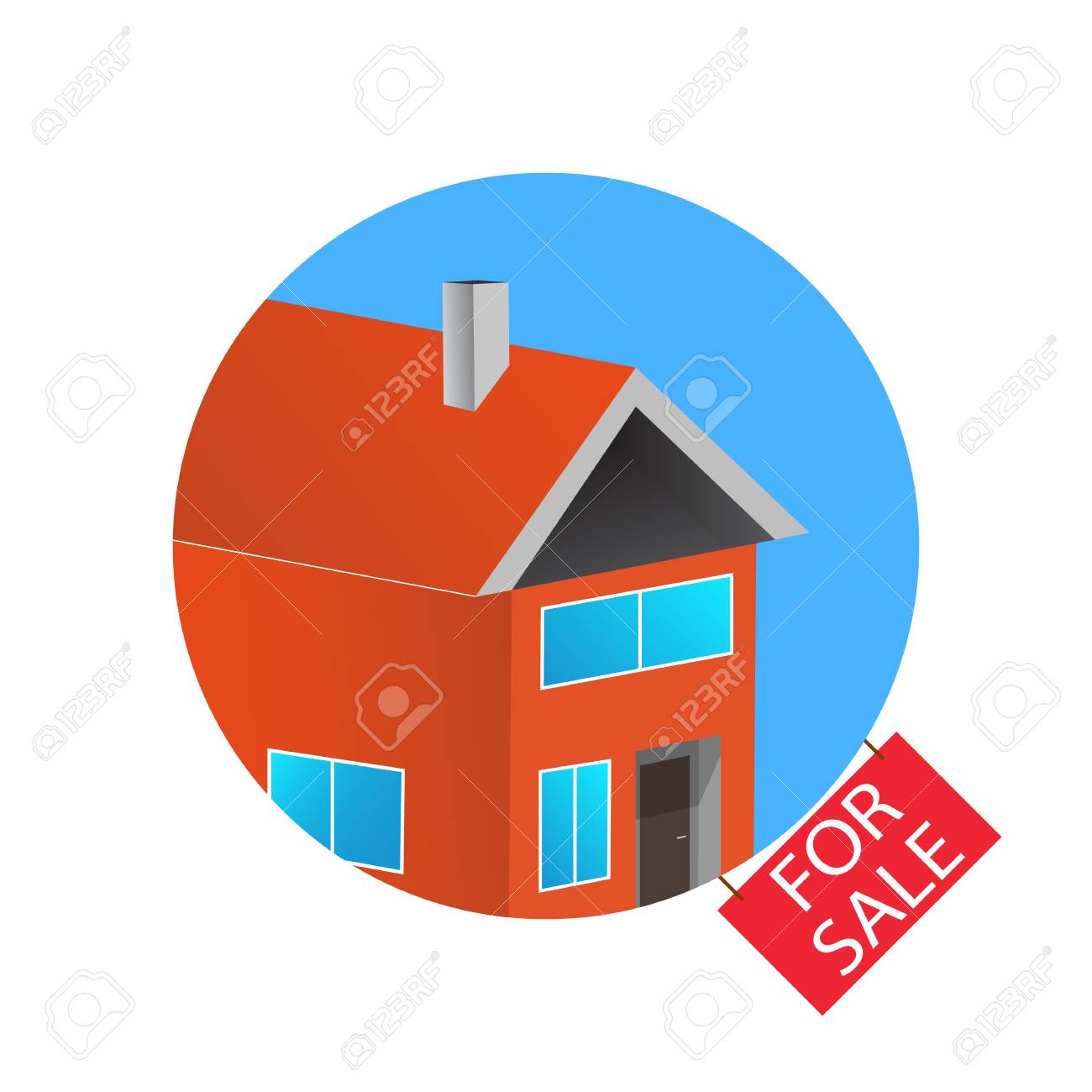 House Flat Icon. For Sale. Design Your Own Apartment. 3d Colorful ... House Flat Icon. For Sale. Design Your Own Apartment. 3d Colorful ...