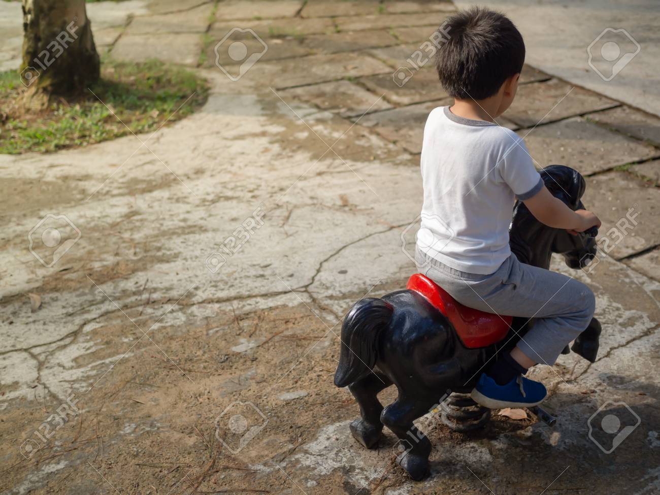 boy rocking horse