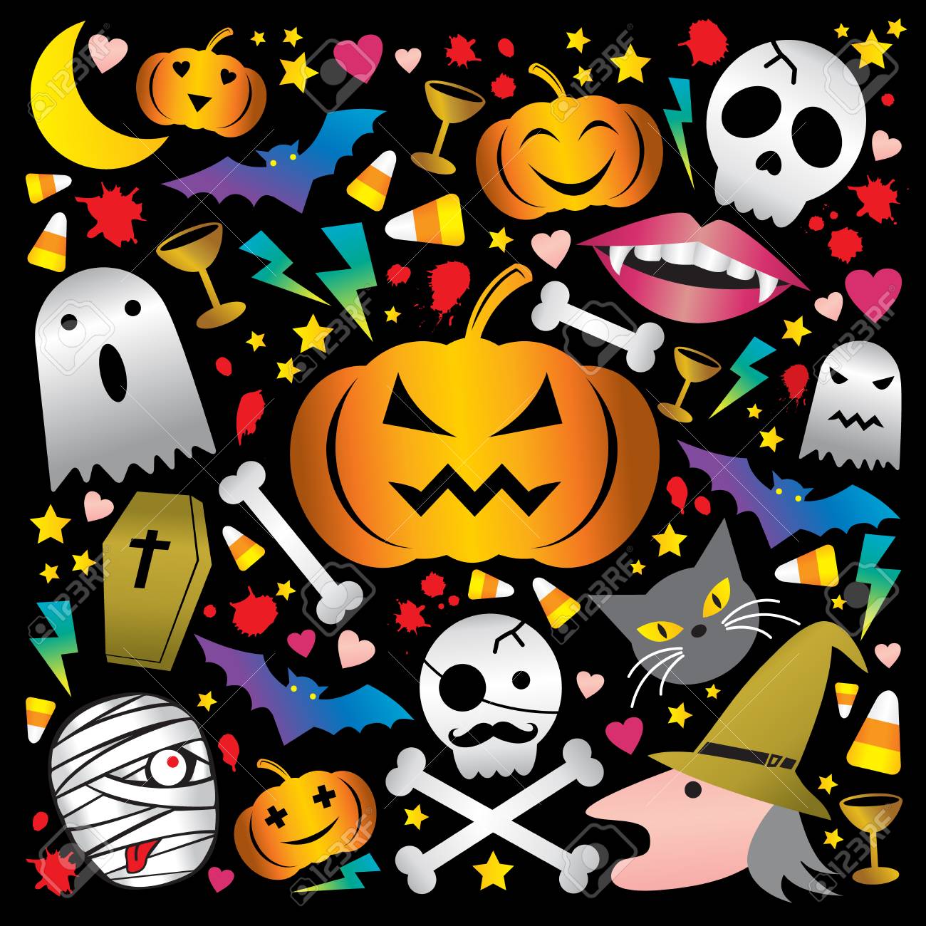 Halloween night background with vampire mummy Vector Image