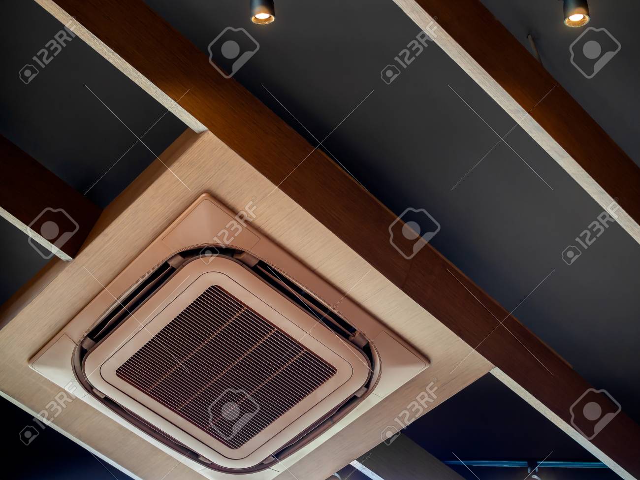 Modern Brown Ceiling Mounted Cassette Type Air Conditioner With