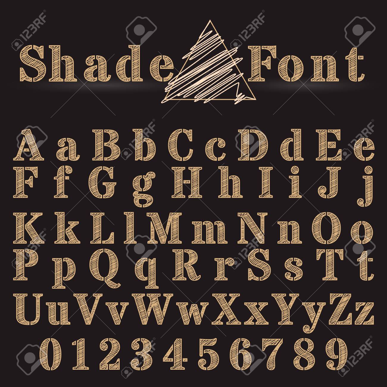 ベクトル影付きフォントです アルファベット ベクター フォントです 文字と数字を入力します のイラスト素材 ベクタ Image