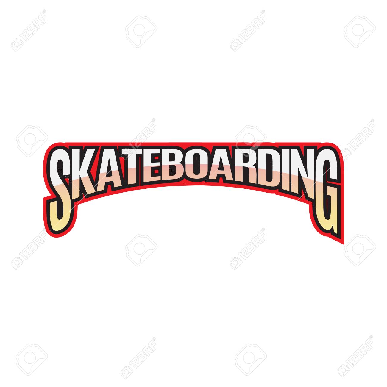 inscription skateboarding executed in the form of an arch arch form
