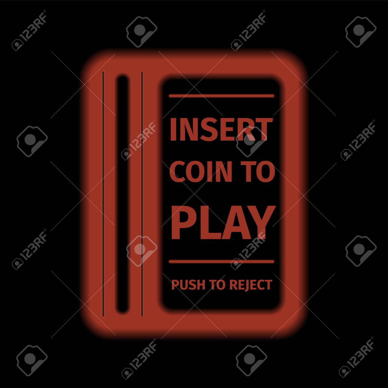 아케이드 머신 인서트 코인 슬롯. 벡터 일러스트 레이 션. 로열티 무료 사진, 그림, 이미지 그리고 스톡포토그래피. Image  119463848