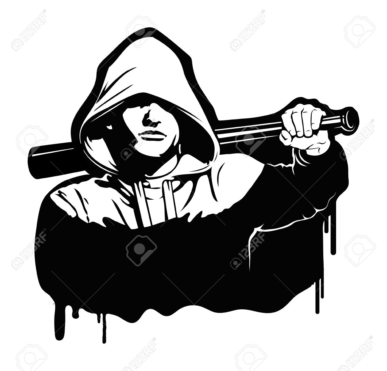 bandit and hooligan criminal nightlife vector illustration