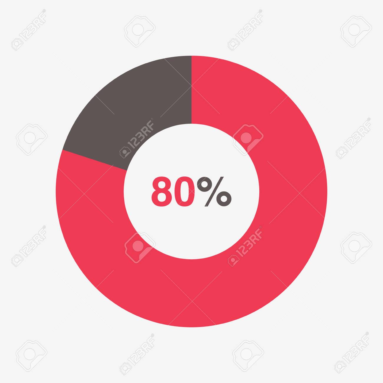 アイコンの赤と黒の 80%、円グラフ ベクトル グラフします。のイラスト素材・ベクター Image 66669461