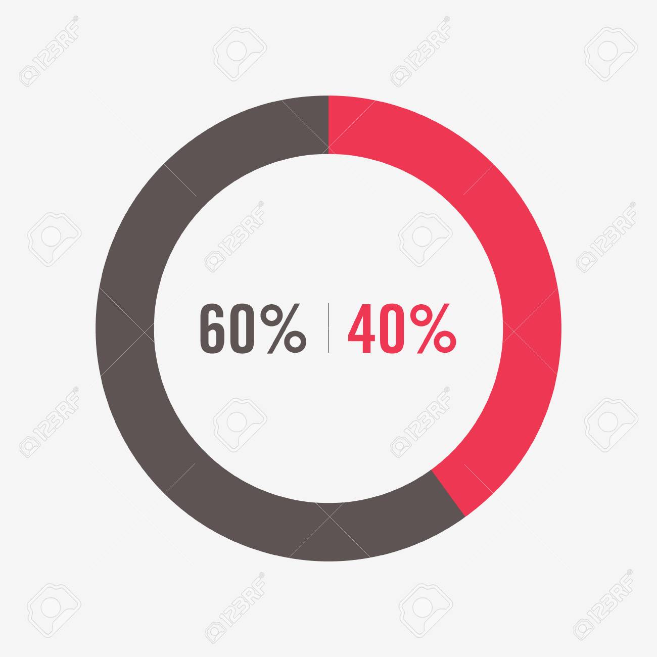 Icon Pie Black And Red Chart 60 40 Percent Royalty Free Cliparts Vectors And Stock Illustration Image