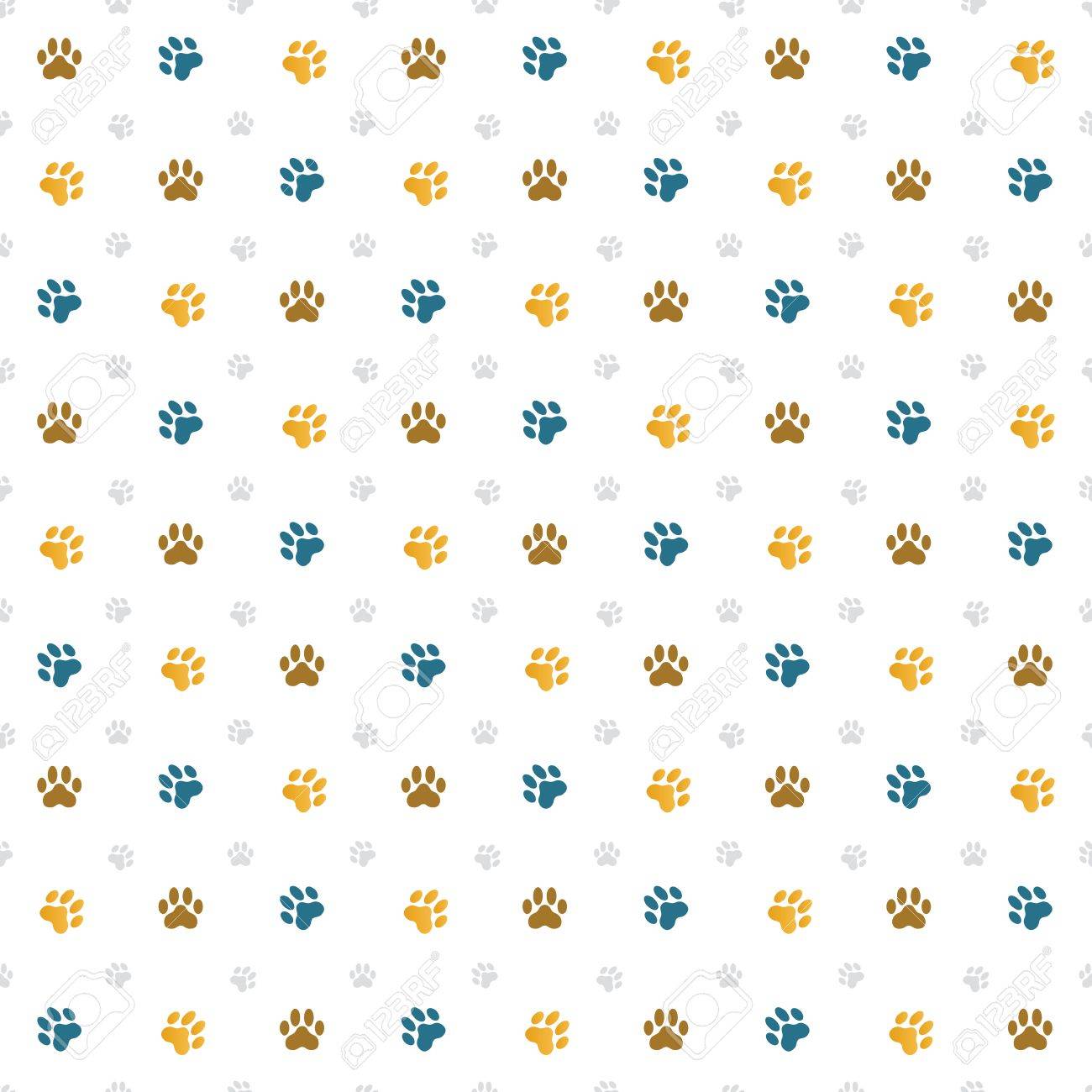 猫の足跡のシームレスな壁紙イラスト のイラスト素材 ベクタ Image