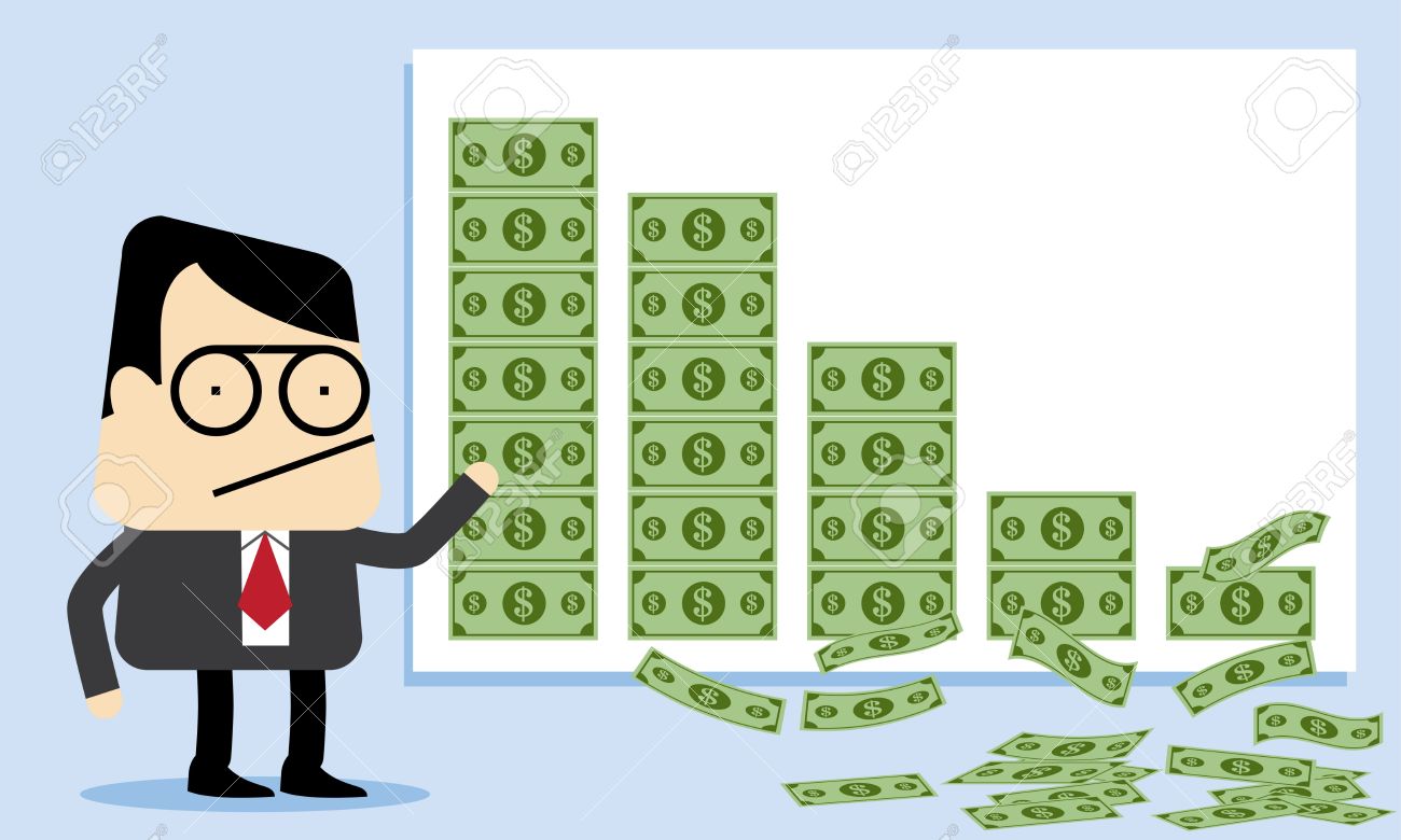 falling money and lost profit royalty free cliparts vectors and