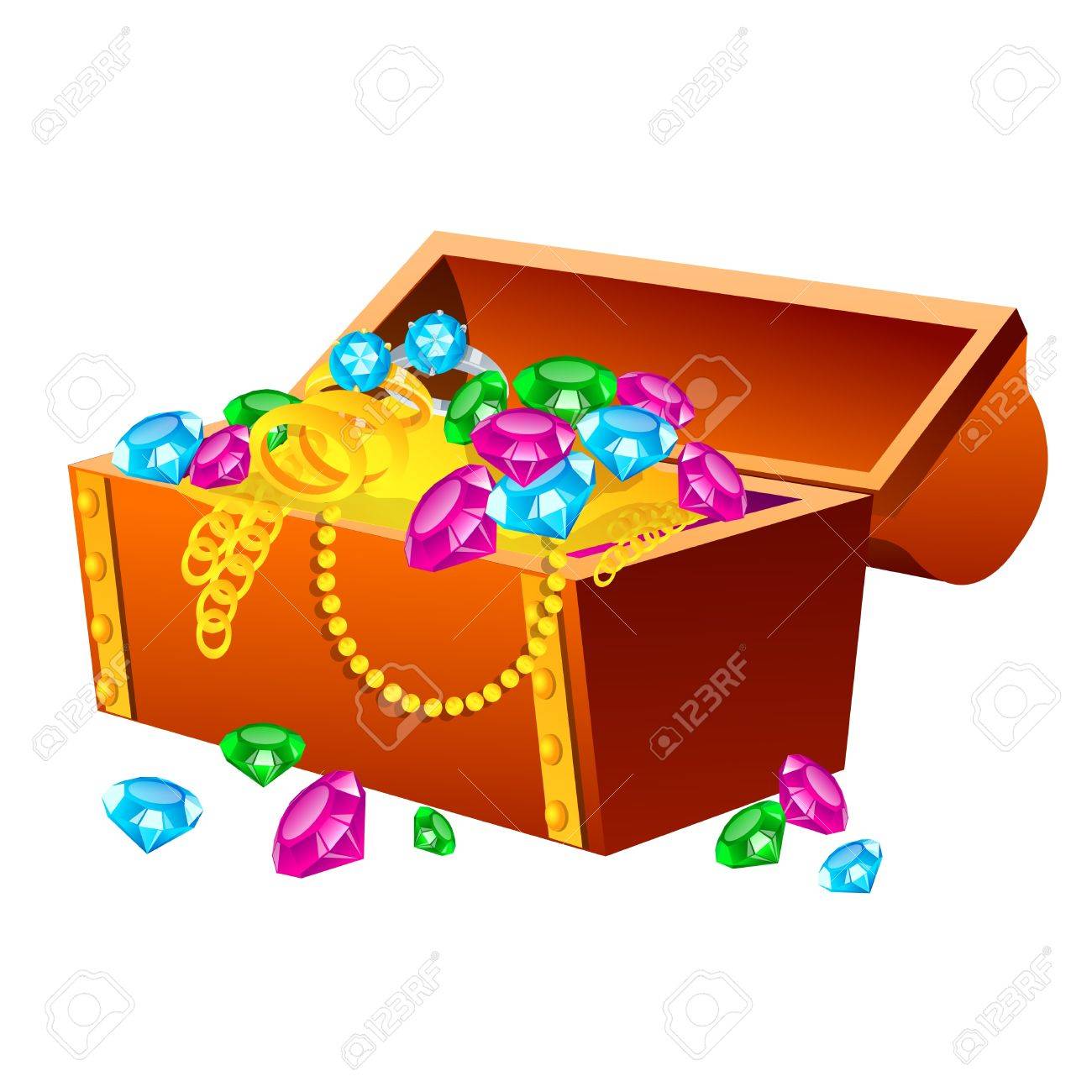Vector illustration of treasure chest on white background Illustration of a traditional treasure chest with gold coins, jewelry and gems - 22000000 Vector illustration of treasure chest on white background Illustration of a traditional treasure chest with gold coins, jewelry and gems - 22000000