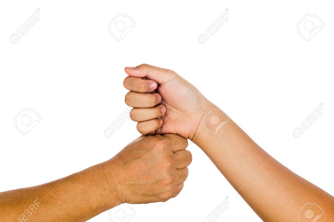 縦拳バンプの同意と協力を身振りで示す の写真素材 画像素材 Image