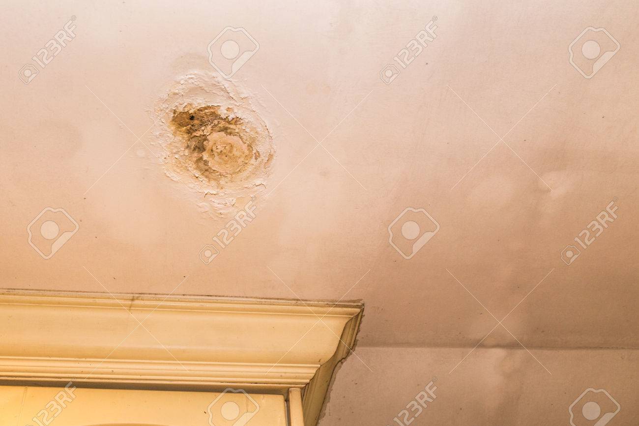 Roof Leakages Results Ugly Corrosion And Damage On Plaster Ceiling