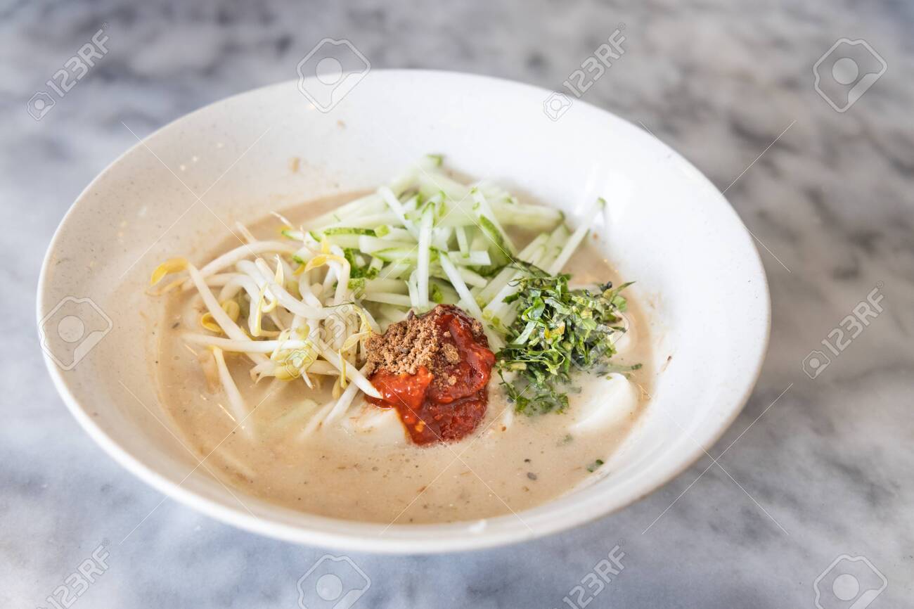 Laksam Flat Rice Noodle With Vegetable In Gravy Popular Traditional Food In Kelantan Malaysia Stock Photo Picture And Royalty Free Image Image 138740260