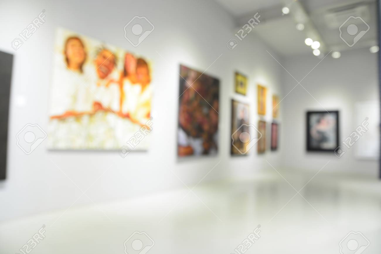 ぼかしやボケ味を背景として現代美術センターのロビーのイメージをデフォーカス の写真素材 画像素材 Image