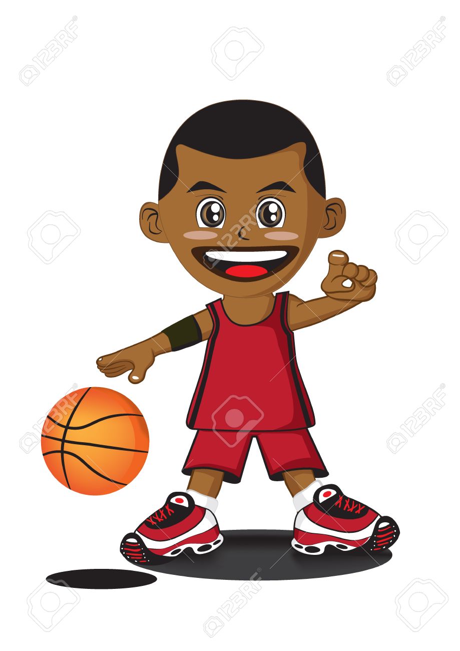 漫画のバスケット ボール選手のイラスト のイラスト素材 ベクタ Image