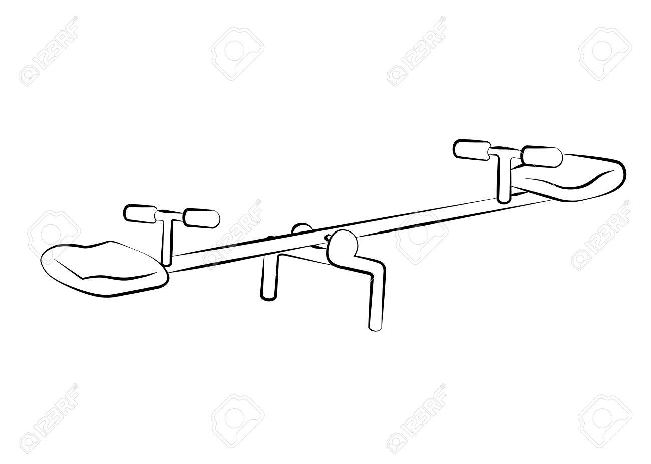 Black Outline Vector Seesaw White Background Royalty Free Black Outline Vector Seesaw White Background Royalty Free