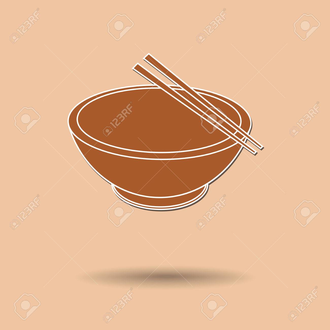 ボックスの茶碗やお箸の背景色のベクター イラストです のイラスト素材 ベクタ Image