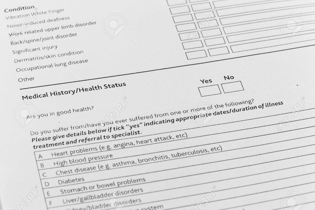 a health insurance application medical information stock photo 20778658