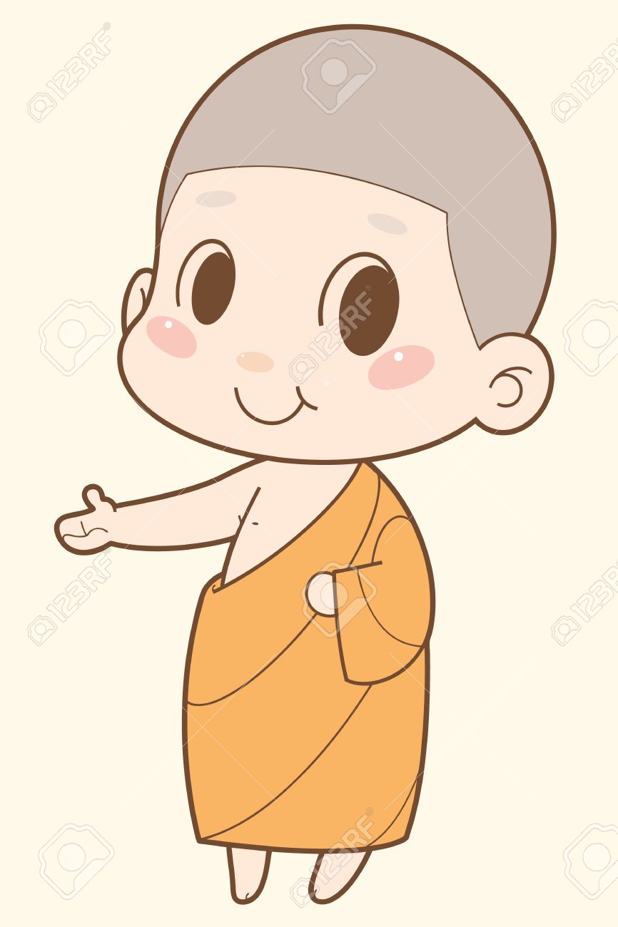 Buddhist Monk Cartoon Royalty Free SVG, Cliparts, Vectors, and Stock  Illustration. Image 20141343., image size:866x1300
