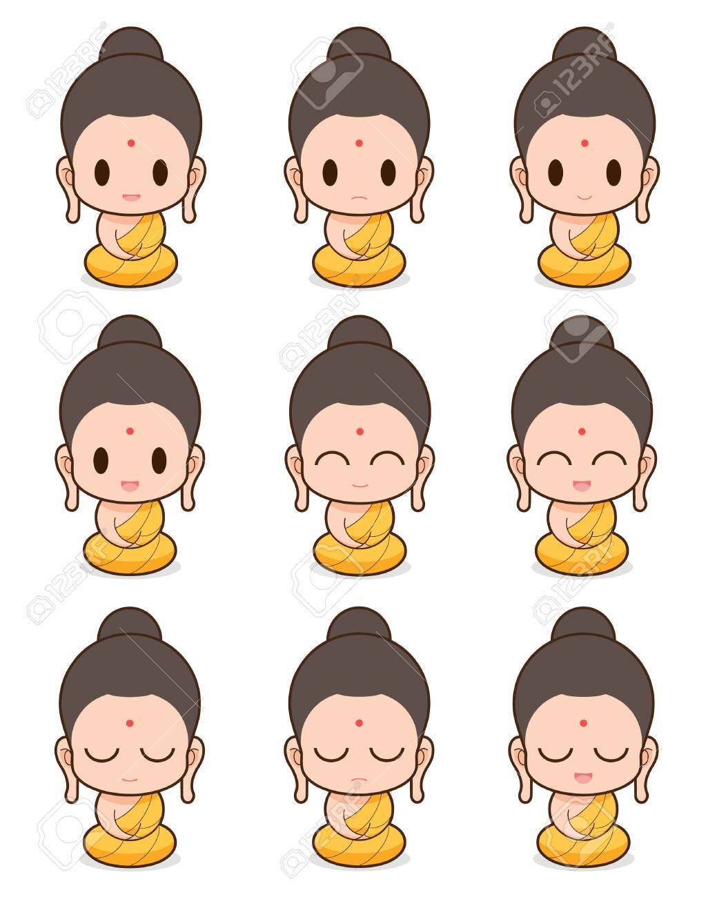 Buddhist Monk Cartoon Illustration Royalty Free Cliparts Vectors And Stock Illustration Image